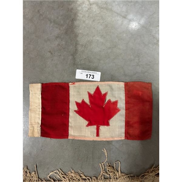 Vintage cloth Canadian flag 12"x6"