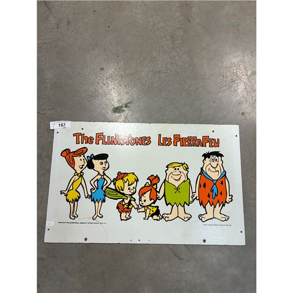 Vintage 1974 The Flintstones masonite sign 24"x15"