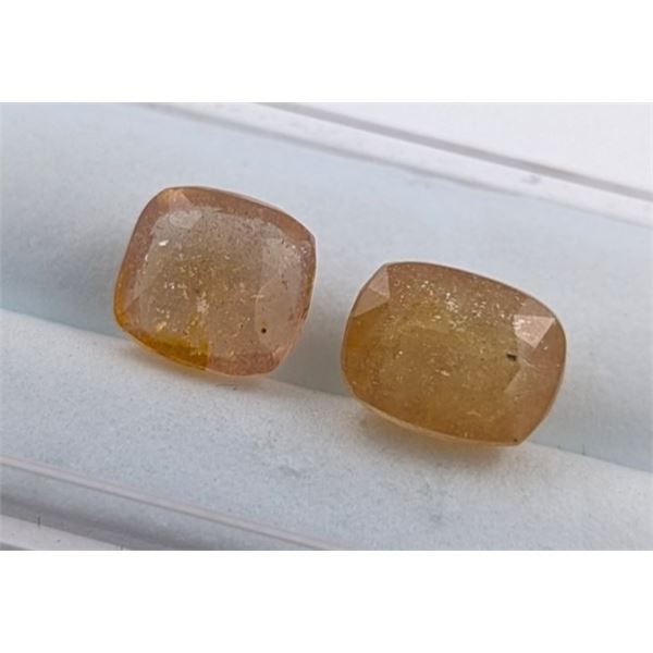 6.76 ct Certified Kashmir Yellow Sapphire gemstone Pair ($5,000 Appraisal)