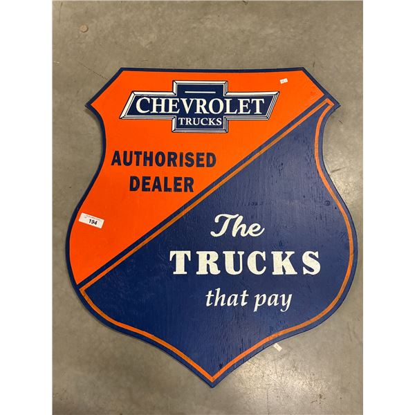 Chevrolet ad sign painted on woode 36"x30"