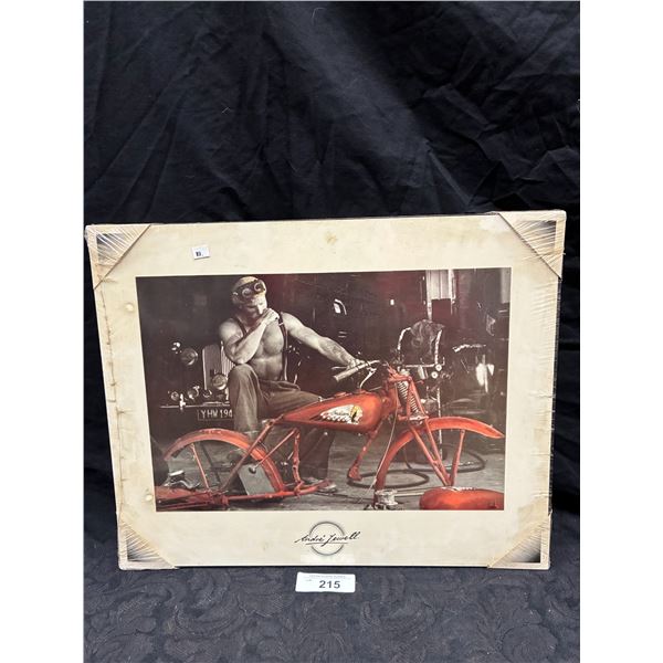 Vintage Indian motorcycle picture 20"x16"