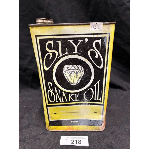 Vintage Sly's Snake Oil 4 litre tin