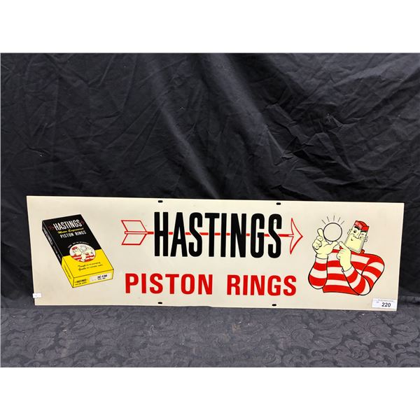 Rare early lucite sign Hastings Piston Rings 38"x11.5"