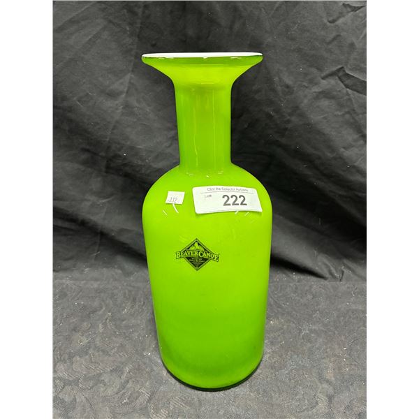 Large Beaver Canoe store glass vase 14" tall