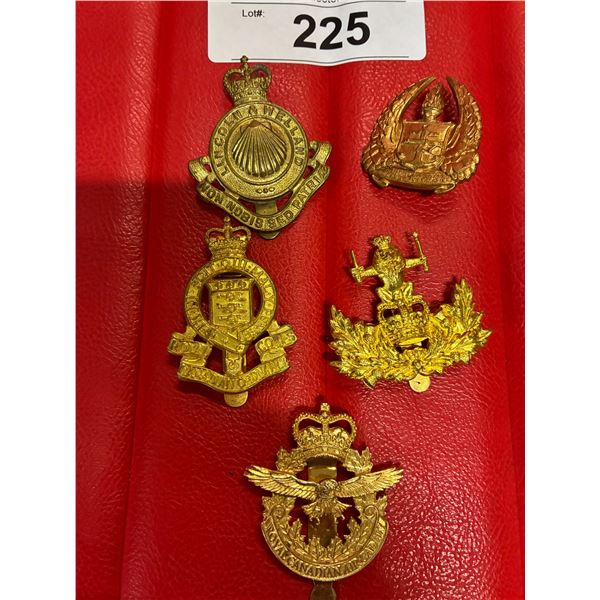 5 vintage military pins, approx 2" ea