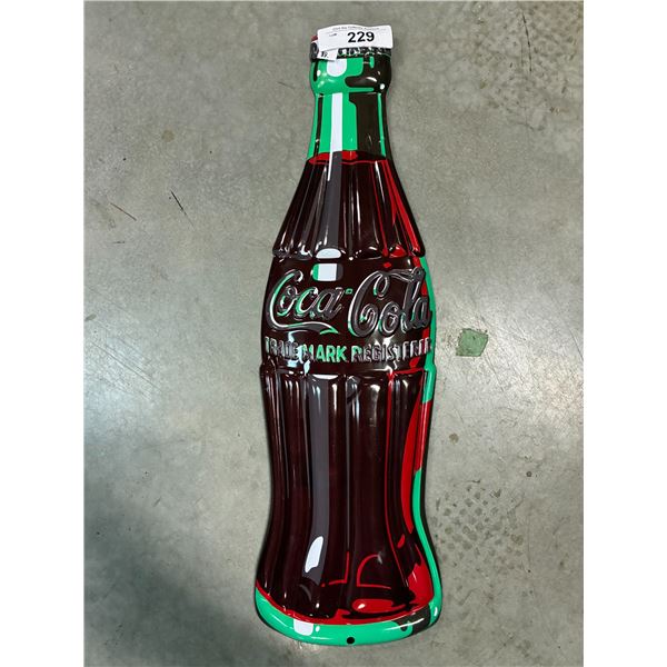 Metal Coca-Cola bottle sign 20"