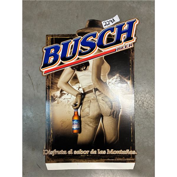 Vintage Busch cardboard sign 22"