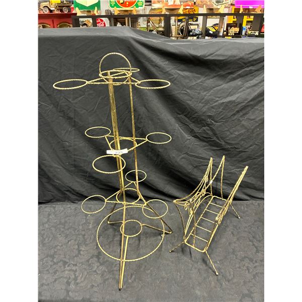 Vintage MCM wine rack & magazine rack