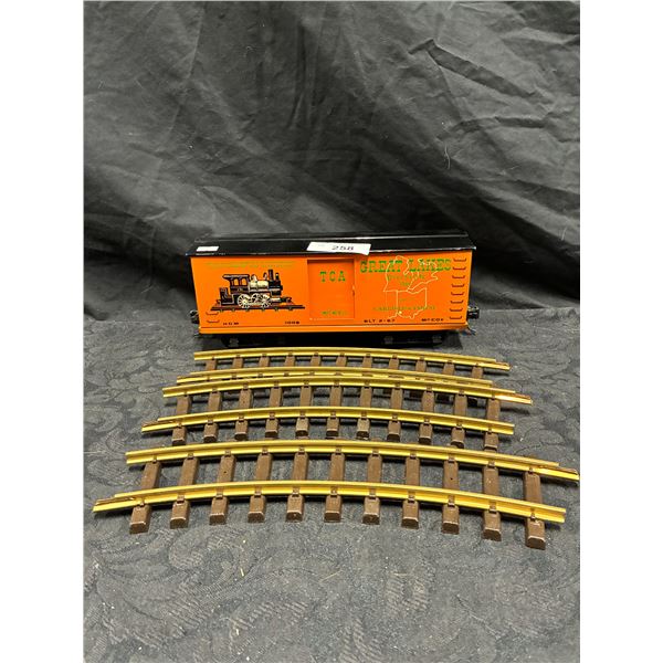 Vintage McCoy MFG train car with track