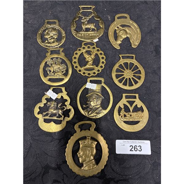 10 pieces of antique brass (conchos)