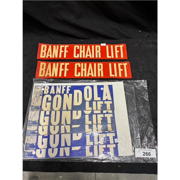 7 vintage Banff tags & decals