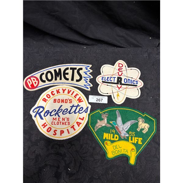 4 large vintage patches