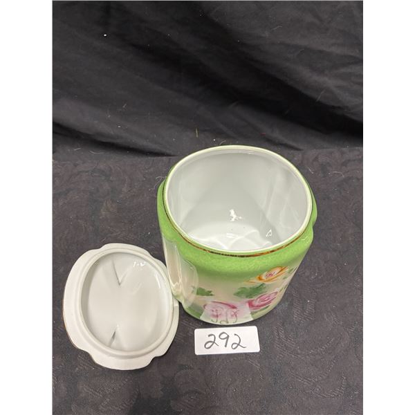 Limoges ceramic pot with lid 8" tall