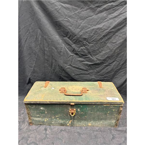 Vintage wooden toolbox 24"x9"x8"