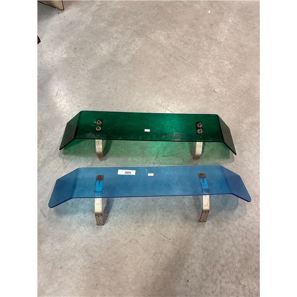 2 vintage coloured plexi glass truck bug deflectors