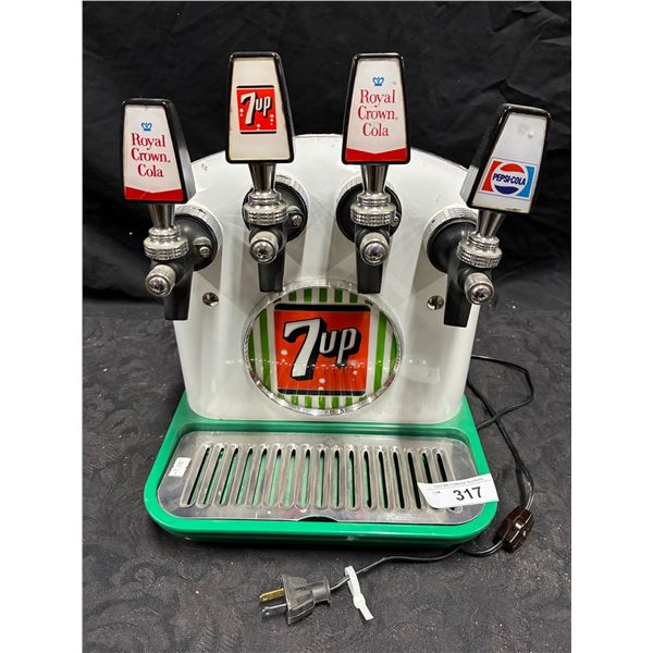 Vintage 7up light up dispenser 11"x11"x6"