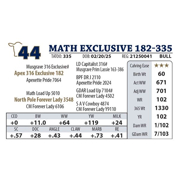 MATH EXCLUSIVE 182-335