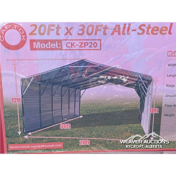 2026 CAPTOK 20 X 30 FT. CK-ZP20 GARAGE CARPORT