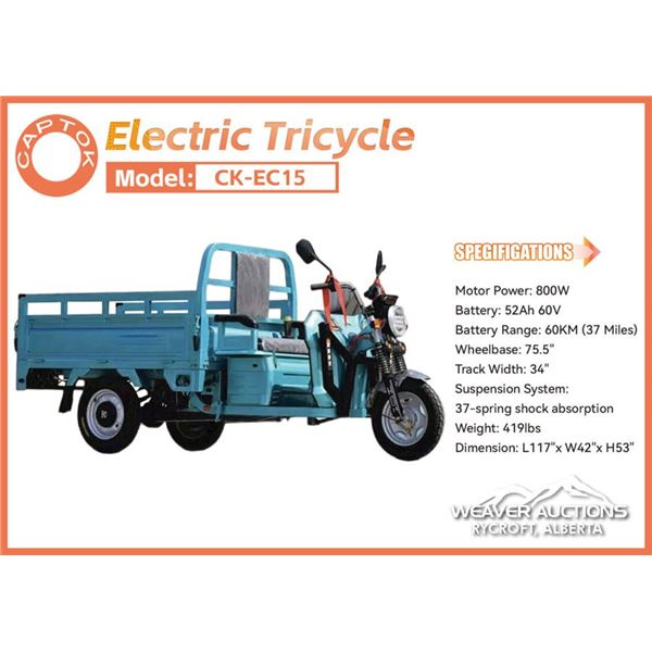 2026 CAPTOK CK-EC15 THREE-WHEELED ELECTRIC VEHICLE