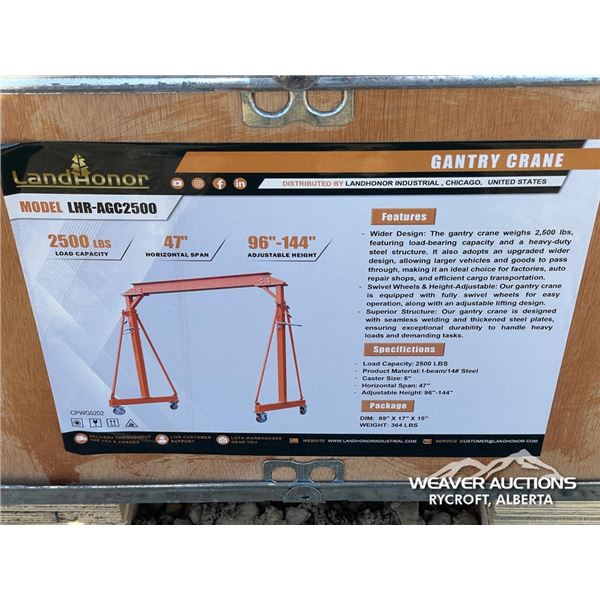 LANDHONOR 2500 LB. GANTRY CRANE