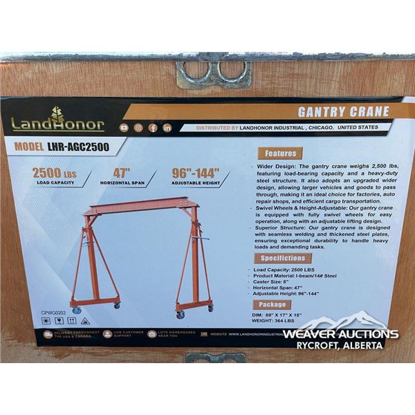 LANDHONOR 2500 LB. GANTRY CRANE