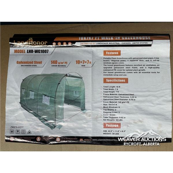 LANDHONOR 7 X 7 X 10 FT. TUNNEL GREENHOUSE
