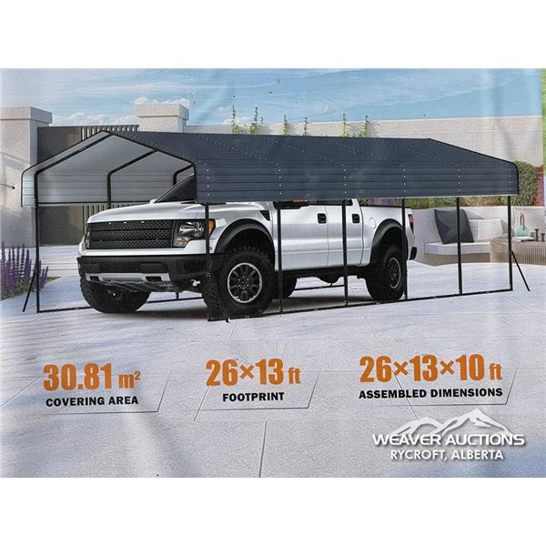 LANDHONOR 26 X 13 X 10 FT. METAL CARPORT