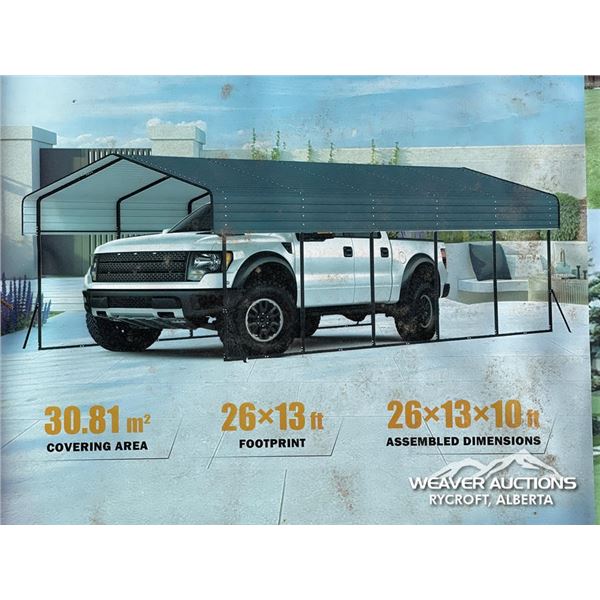 LANDHONOR 26 X 13 X 10 FT. METAL CARPORT