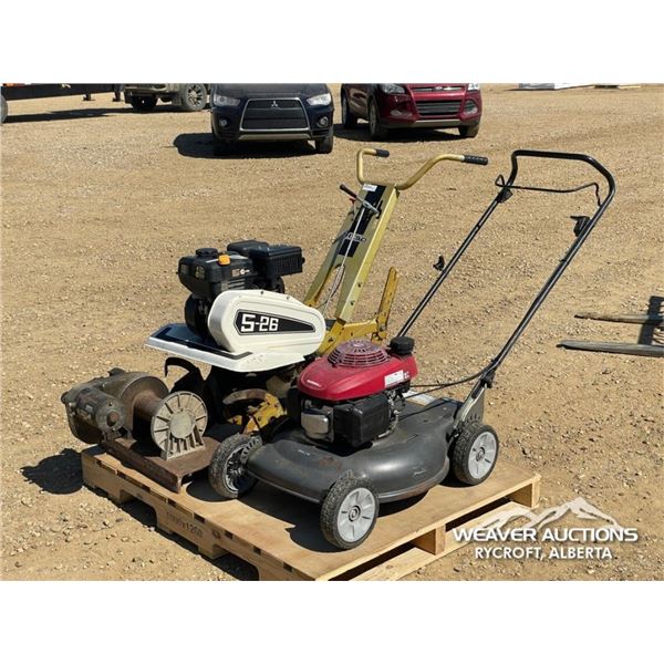 ROTOTILLER, PUSH MOWER, WINCH