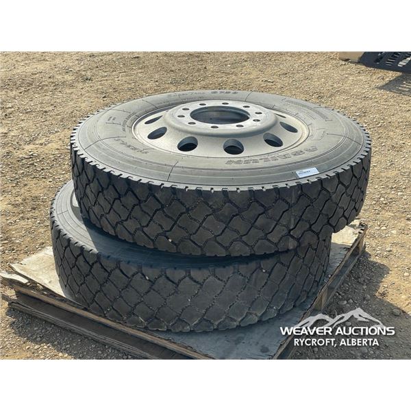 (2) 11R 24.5 TRUCK TIRES & RIMS