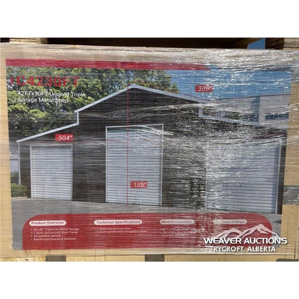 42 X 30 FT. TRIPLE GARAGE METAL SHED