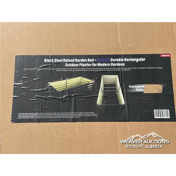 (3) BLACK STEEL RAISED GARDEN BEDS