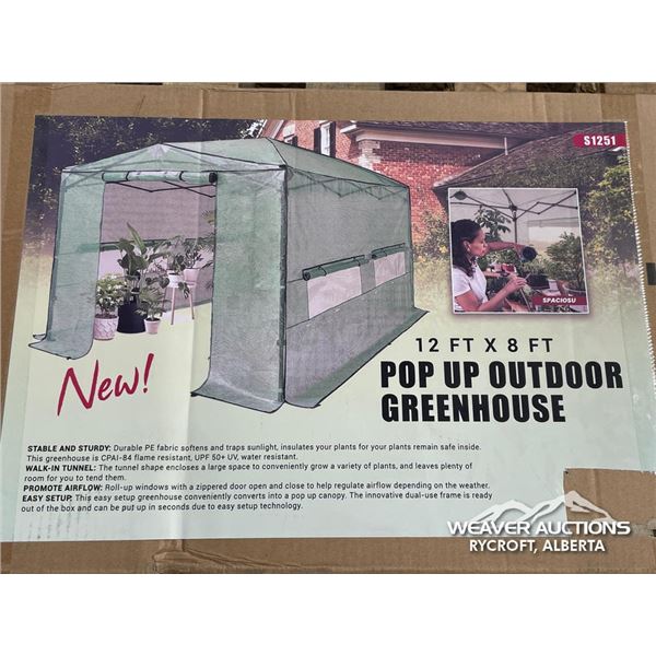 8 X 12 FT. POP UP GREENHOUSE