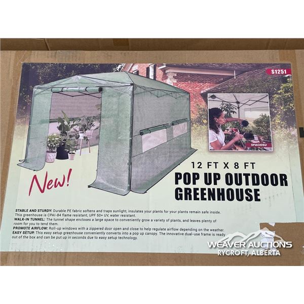 8 X 12 FT. POP UP GREENHOUSE
