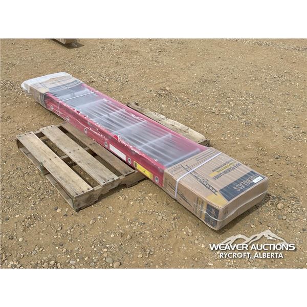 RED FIBERGLASS EXTENSION LADDER