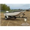 Image 2 : VINTAGE 15 FT. FIBERGLASS TRI-HULL BOAT & TRAILER