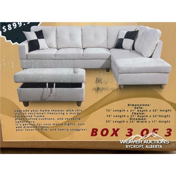L SHAPE SECTIONAL SOFA WITH OTTOMAN