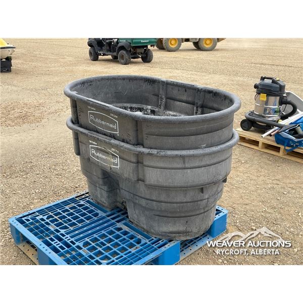 (2) 100 GALLON RUBBERMAID WATER TROUGHS