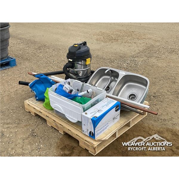 SINK, SHOP VAC, PLUMBING SUPPLIES