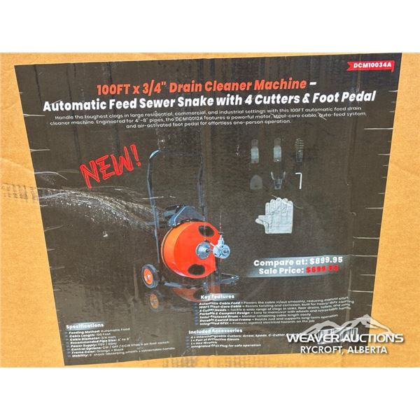 100 FT. X 3/4 IN. DRAIN CLEANING MACHINE