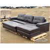 Image 1 : L SHAPE LEATHER SECTIONAL W/OTTOMAN