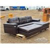 Image 2 : L SHAPE LEATHER SECTIONAL W/OTTOMAN