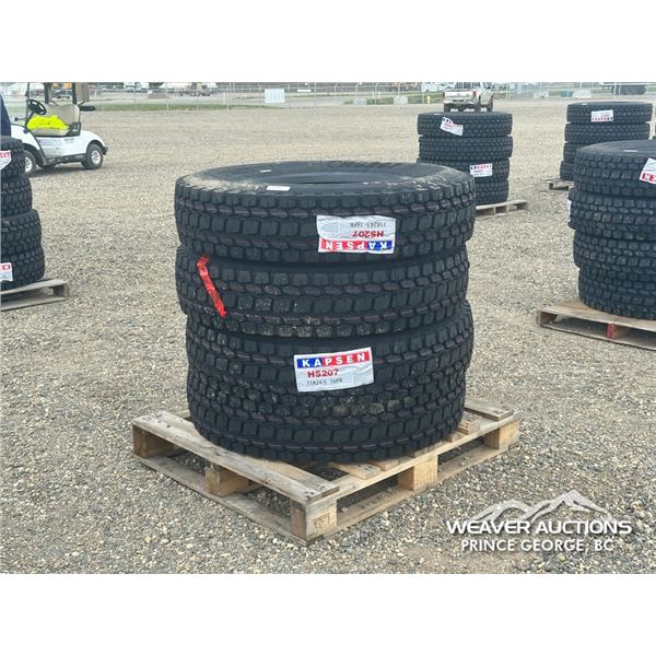 (4) KAPSEN HS207 11R24.5 TRUCK TIRES