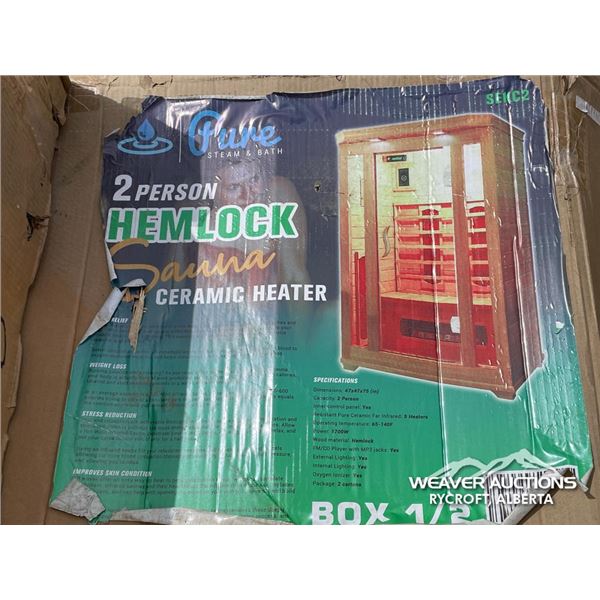 2 PERSON HEMLOCK SAUNA