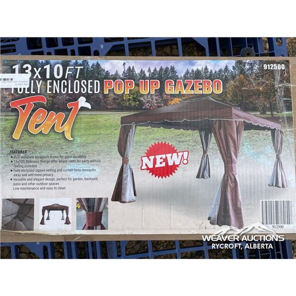 13 X 10 FT. FULLY ENCLOSED POP UP GAZEBO