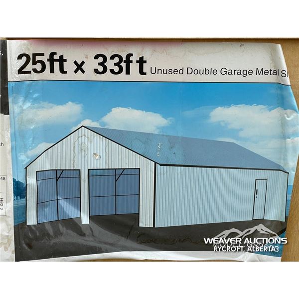 25 X 33 FT. DOUBLE GARAGE SHED