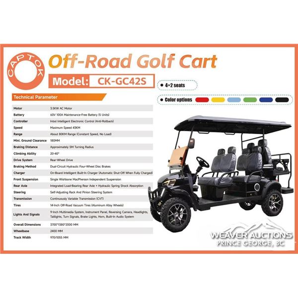 2026 CAPTOK CK-GC42S OFF-ROAD GOLF CART
