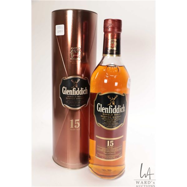 Glenfiddich/ 15 Year-Old/ Single Malt Scotch Whisky/ 750ml/ 40% ABV Note: Alcohol cannot be insured 