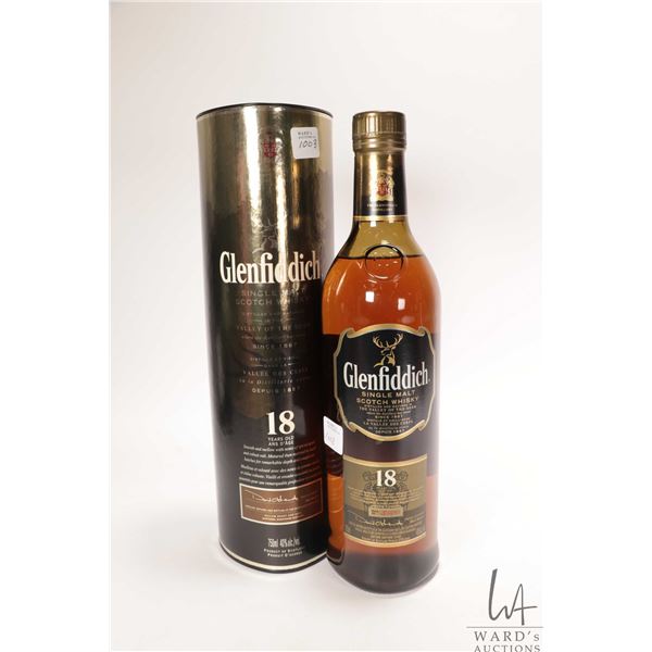 Glenfiddich/ 18 Year-Old/ Single Malt Scotch Whisky/ 750ml/ 40% ABV Note: Alcohol cannot be insured 