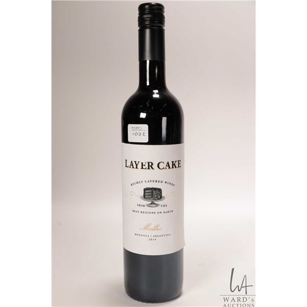 Layer Cake/ 2019/ Argentina/ Malbec 750ml/ 14.5% ABV Note: Alcohol cannot be insured by any courier 